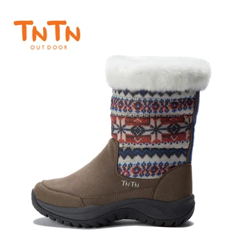 

TNTN Waterproof Hiking Boots Women Thermal Winter Walking Shoes Women Boots Outdoor Warm Waterproof Sneaker Leather Snow Boots