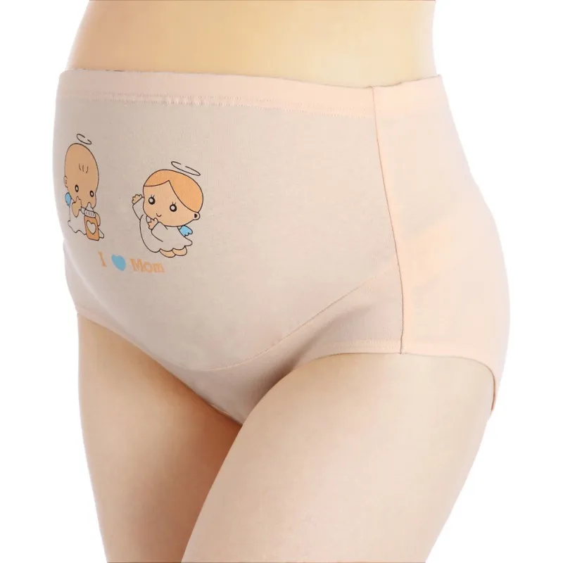 WEIXINBUY, хлопковые трусы для беременных, нижнее белье для мам, нижнее белье с рисунком, послеродовые трусы для беременных, короткие штаны