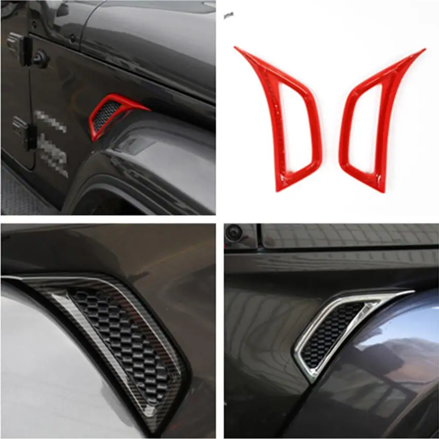 

Yimaautotrims Outside Body Leaf Plate Air Inlet Frame Cover Trim For Jeep Wrangler JL 2018 - 2020 Colorful Exterior Mouldings
