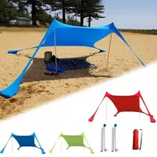 Protection solaire Portable sable libre tente de plage 210X210 parasol Anti UV Gazebo ombre de soleil Protection UV abri solaire auvent étanche à la pluie 