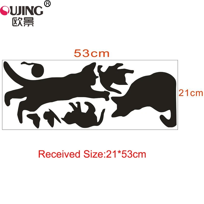 Description Picture 3 of itemCartoon Black Naughty Kitten Wall Sticker For Kids Room Bedroom Stairs Home Decoration Vinyl Wall Decals Cute Cats DIY Art Mural