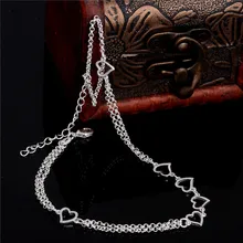 SHUANGR серебристого цвета сексуальная цепь ссылка пляжные браслеты на ногу сердце кулон 30 см браслет цепочка Ювелирные изделия Аксессуары для ног TF183