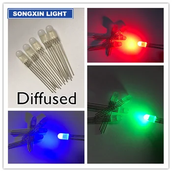 

200pcs 5mm Diffused COMMON Anode CATHODE Red Green Blue RGB LED 4Pins Tri Color Emitting Diodes F5 RGB Diffused LEDs LIGHT