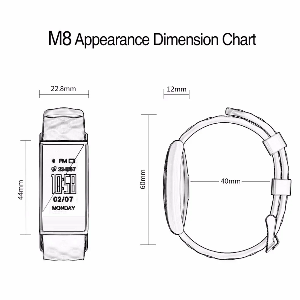 M8 Bluetooth Smartwatch сердечного ритма крови Давление Relogio TF sim карты Камера для Android