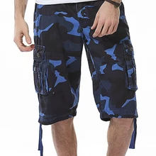 Мужские шорты Карго крутой камуфляж Лето Горячая Распродажа хлопок Повседневная Мужская Удобная брендовая одежда камуфляж мужские карго шорты