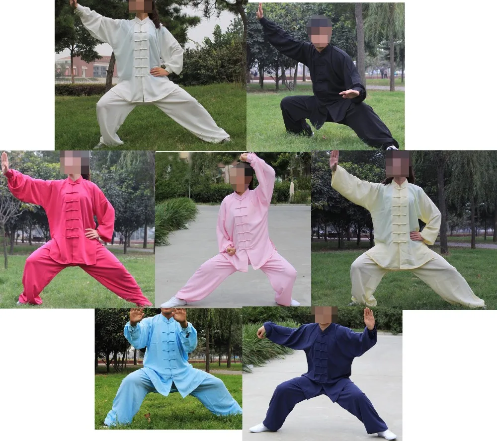 7 цветов индивидуальные комплекты одежды tai chi костюмы кунг-фу униформа для боевых