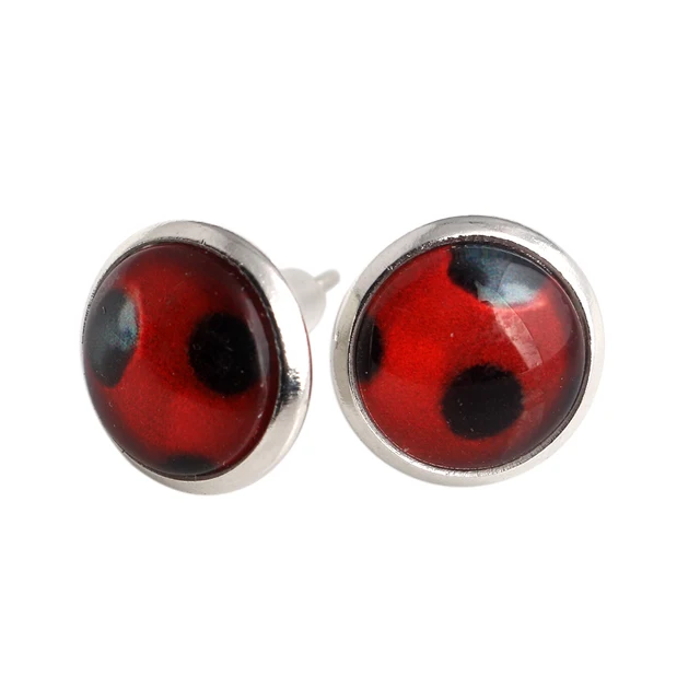 Red Enamel Miraculous Ladybug Earring Stud And Drop Cat Noir Cartoon Red Enamel Miraculous Ladybug Earring Stud And Drop Cat Noir Cartoon Men Women Jewelry