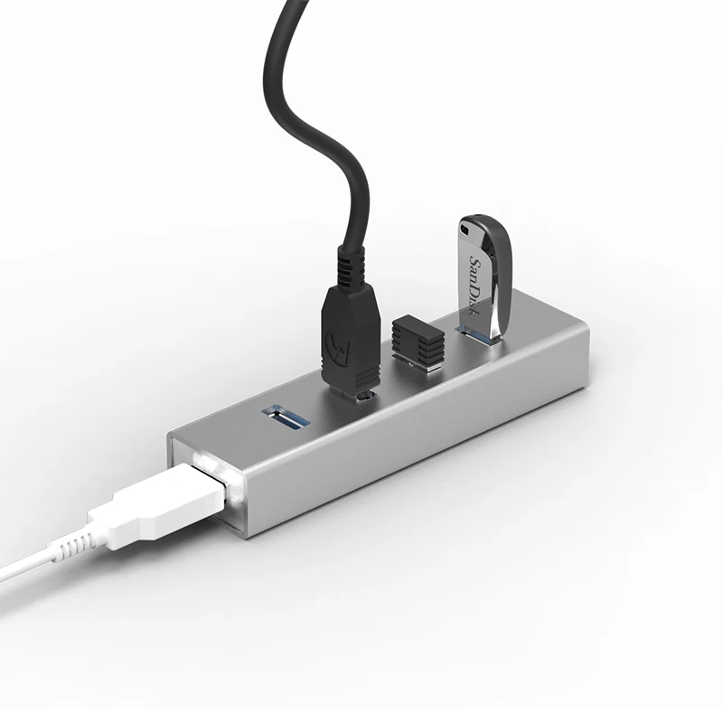 3.0 usb hub combo aluminium hub 4 port splitter mini USB connector for USB fan/mouse/USB led light/speaker/player hot new H402U3