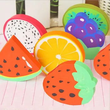 

1pc/lot Sweet Fruit Slice Shape Eraser Watermelon Grape Kiwi Fruit Erasers Kawaii Stationery Student Gift Office School Supply