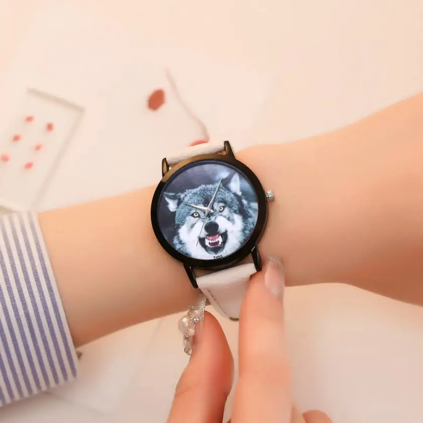 Wolf Unisex Beautiful Ladies WristWatch Fashion Simple Temperament Business Stainless Steel Souvenir gift hand clock#D