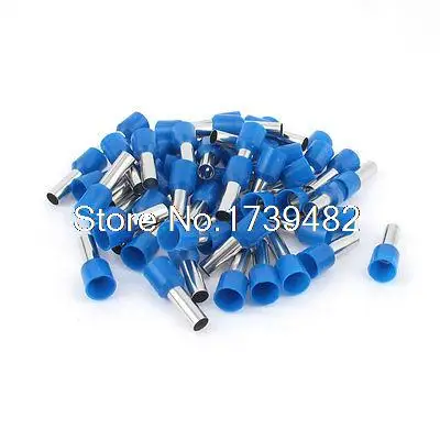 

50 Pcs Pre Insulated Bootlace Ferrule Cord End Terminal Blue E10-12 8AWG 10mm2
