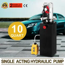 Pompe hydraulique à une seule action, 12V DC, réservoir de 8 litres en acier, industriel