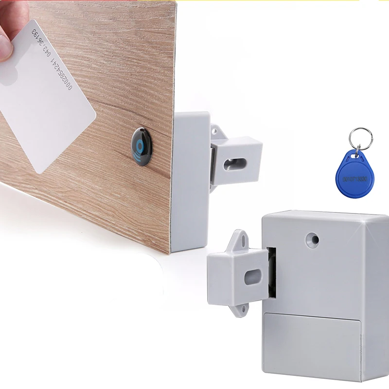 

IC Card Sensor Digital RFID Drawer Card Lock DIY Electronic Cabinet Lock, Battery RFID Card Invisible Hidden Drawer Locker Lock