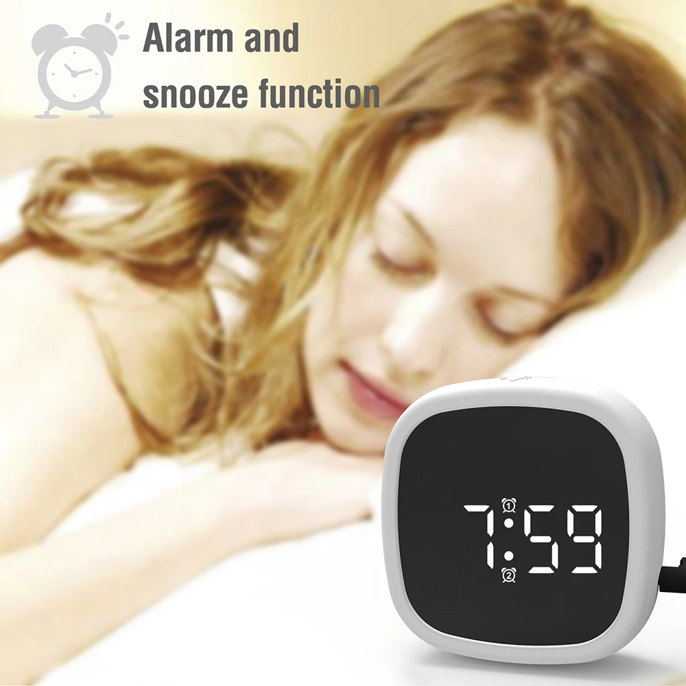 

Touch Mini Travel Alarm Clock Silicone Table Clock Battery Powered for Kids Silicone Voice Control Portable Clock