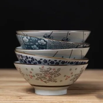 

Ceramic bowl Soup bowl Creativity Underglaze Japanese tableware Trumpet bucket bowl