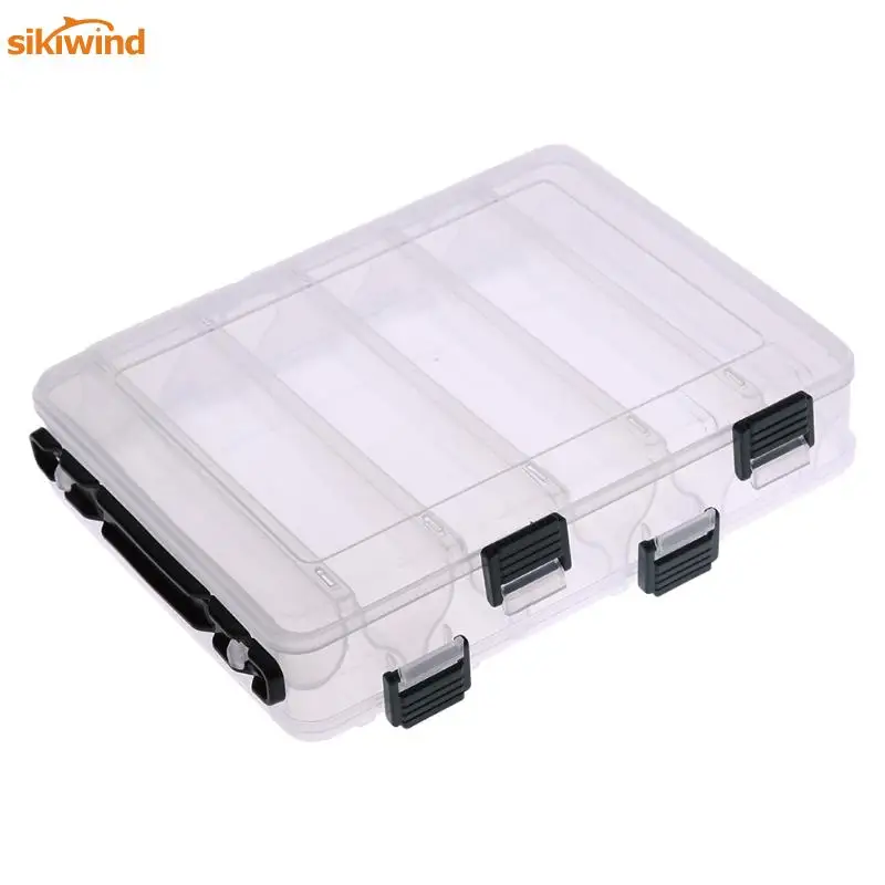 

10 Compartments Transparent Double Sided Box Case Bait Lures Shrimp Storage Container Carp Fishing Fish Tackle Boxes Pesca Iscas