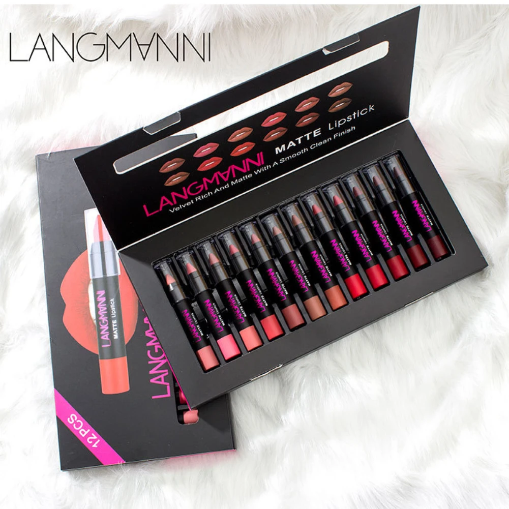 

Lipstick Set Non-stick Matte Lipstick Liquid Makeup Lipstick Set Lip Gloss Velvet Color Lasting Waterproof Lipstick Nude TSLM1