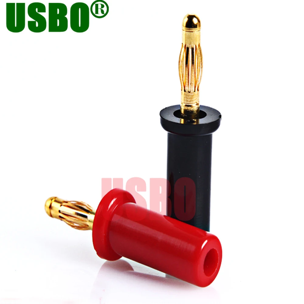 10A 4mm Gold Plated Banana Connectors Plug For Sound Box Copper Hot