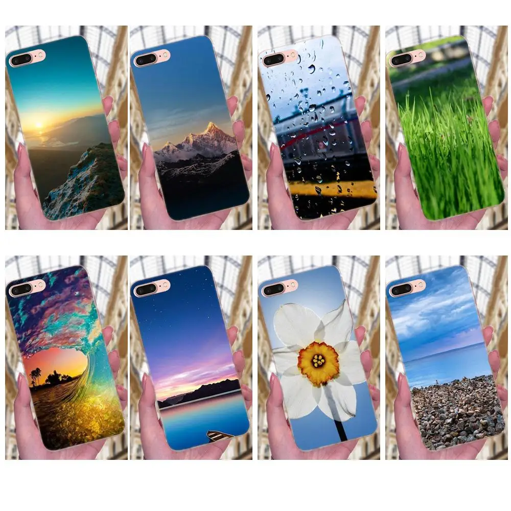 Природный пейзаж неоновые декорации мягкий Капа для Galaxy J1 J2 J3 J330 J4 J5 J6 J7 J730 J8 2015 2016