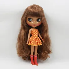 Ледяная фабрика кукла Обнаженная Блит 280BL9158 каштановые волосы темная кожа с челкой/бахрома шарнирная кукла нео игрушка подарок