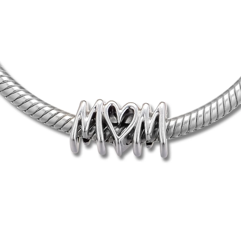 Подходит для браслетов Pandora Beads подвеска с изображением мамы из рукописного