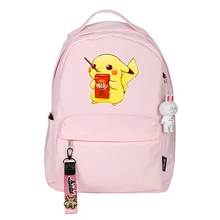 Рюкзак с изображением карманных монстров каваи Пикачу, женский милый рюкзак, школьный рюкзак с рисунком, розовый рюкзак для путешествий Rugzak