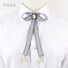 Милая летняя Клетчатая лента с бантом, блестящие ювелирные изделия из металла, подарок для женщин, Бабочка, аксессуар для рубашек на рабочем месте, Женский галстук-бабочка