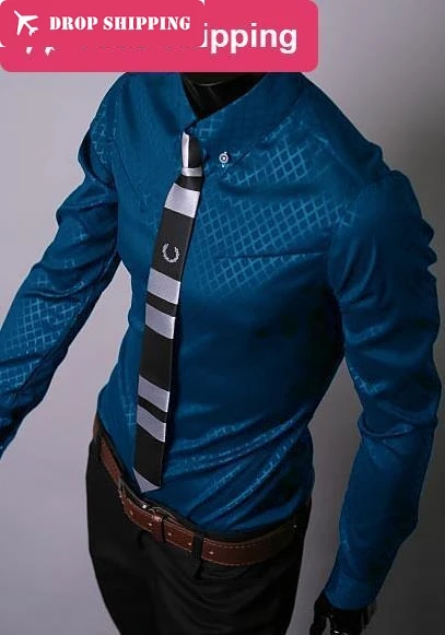 

M-5XL,5Colors ,Men's Fashion Stripes Long Sleeve Slim Fit Casual Shirt ,Men's Big Size Shirts,(Not Include Tie), G5088