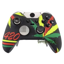 Мягкая сенсорная ручка зеленые сорняки передняя оболочка корпуса Лицевая панель для Xbox One Elite контроллер с джойстиком акцентом кольца-XOET010