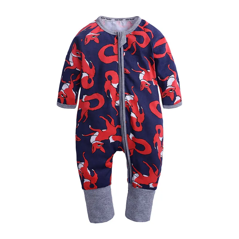 Одежда для малышей на молнии; Модный комбинезон для младенцев мальчиков девочек; одежда с милым принтом; Новые комбинезоны с длинными рукавами для новорожденных - Цвет: As Picture