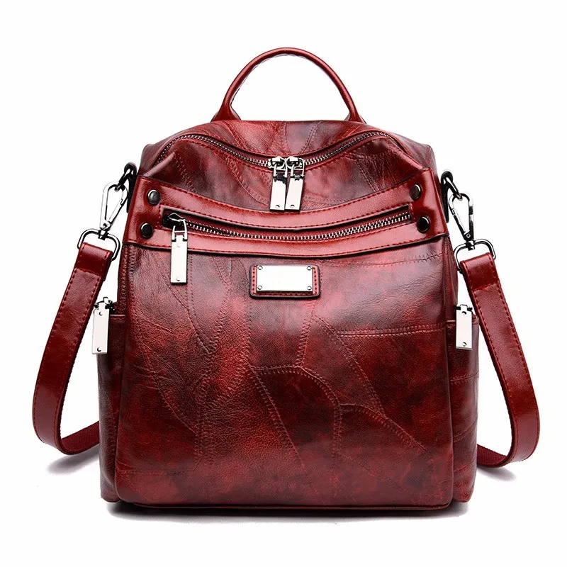 

2019 Women Backpacks Leather Female Travel Bagpack Ladies Sac A Dos School Bags For Girls Preppy Style Large Capacity Back Pack