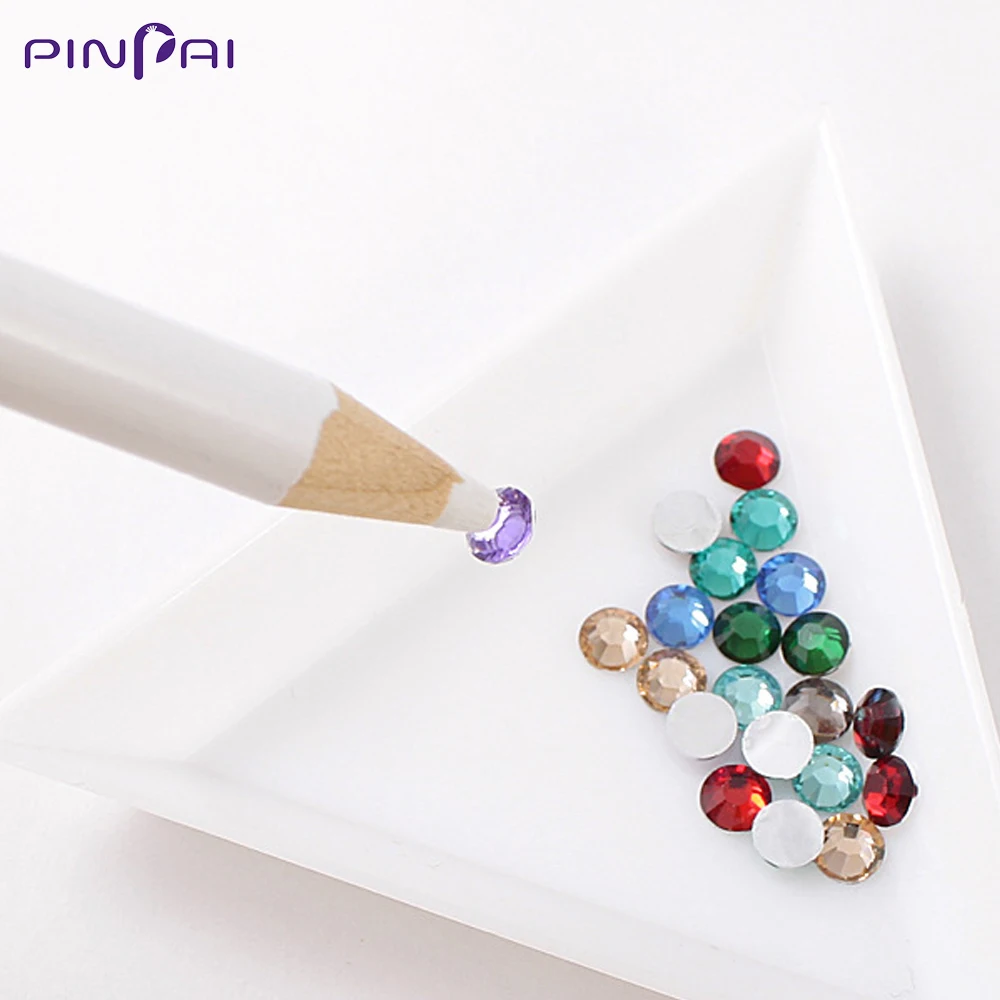5 Pcs/Set Wooden Nail Art Dotting Pen Adsorb Rhinestones Gems Decoration Stick On Nails Easily Pick Up Pen Manicure Dotting Tool 2