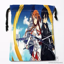 Пользовательские меч искусство онлайн Сумки на шнурке Печать Путешествия хранения мини мешок плавать Пешие прогулки игрушка мешок размер 18x22 см#0412-11-103