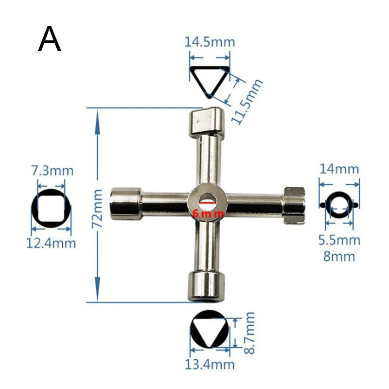 Prostormer 4в1 ключ перекрестный переключатель ключ универсальный квадратный треугольник поезд электрический шкаф 1 шт. крестовый ключ инструменты