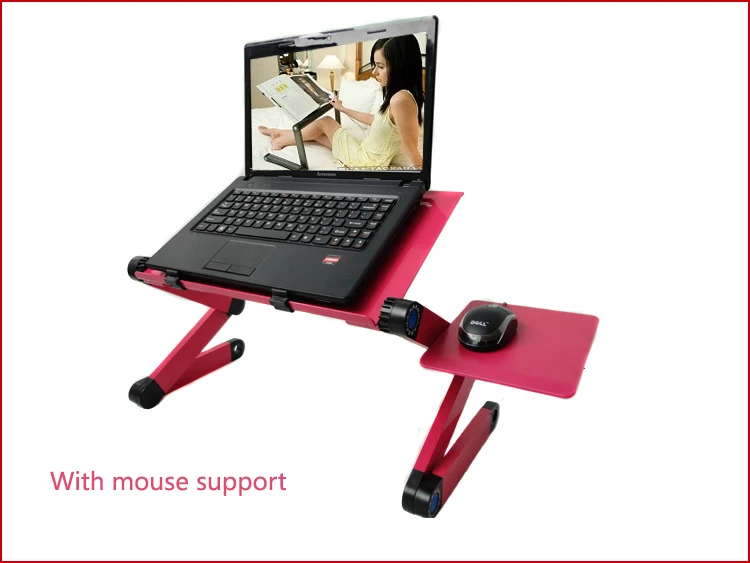 With mouse board Стол для ноутбука, портативный компьютерный стол, складной стол для ПК, регулируемый эргономичный коврик для ноутбука, подставка для ноутбука на кровать, диван - Цвет: With mouse board