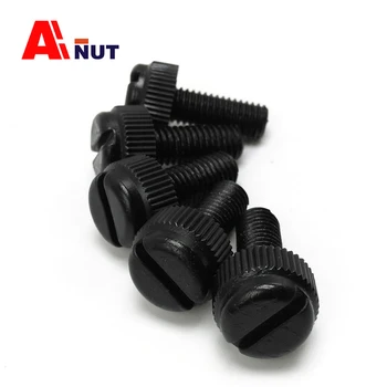 

m8 nylon thumb screw , plastic insulation knurled slotted screw ,DIY black nylon fasteners