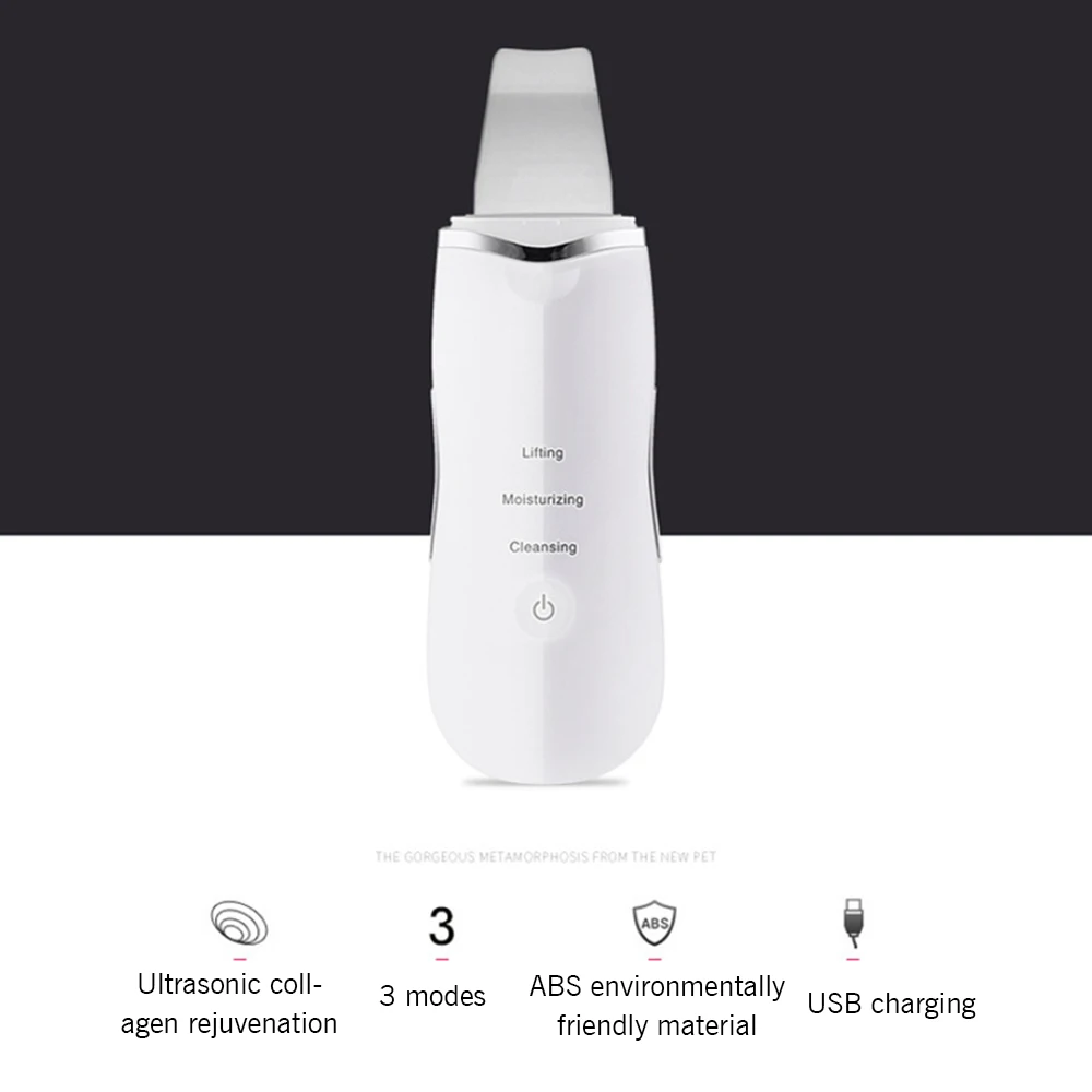 

Mini Ultrasonic USB Rechargeable Facial Skin Washer Facial Cleansing Nose Acne Cleansing