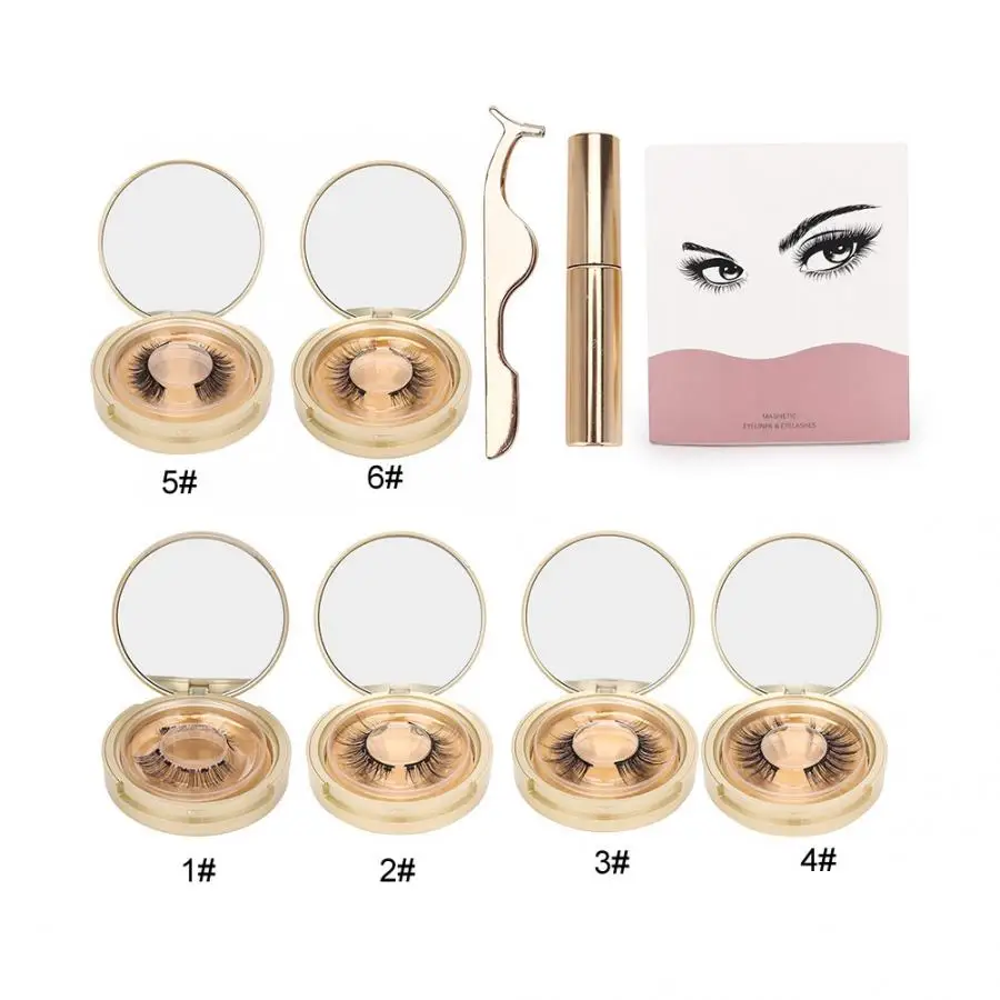 Магнитный жидкий подводка для глаз Комплект ресниц водонепроницаемый долговечный бигуди для ресниц многоразовые Косметические Ложки для глаз для ресниц наборы ручек