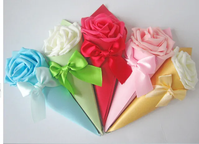 us 36 0 rose ice cream candy box personalized candy boxes wedding accessories wedding candy box favor shaped box small cone party 50pcs on personalized candy boxes