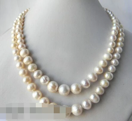

0445 Round White Freshwater Pearl Tower Necklace