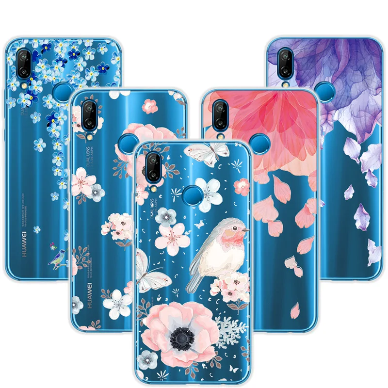 

3D Art Print Relief Case Fundas For Huawei P20 Lite Flower Lace Soft Silicone Phone Case P20Lite Cover For Huawei P20 Lite 5.84"