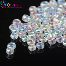  OlingArt 2MM 45G/lot Glass Seed Beads Multicolored transparent Round spacer bead DIY jewelry making 2021new 