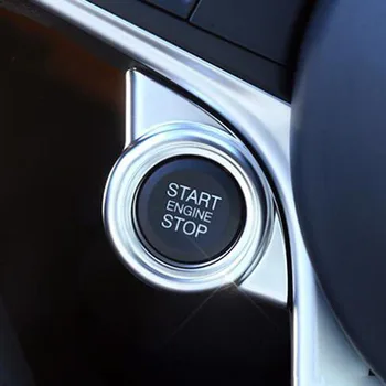 

For Alfa Romeo Giulia Stelvio 17-18 1PC ABS Chrome Car Matte Silver One Button To Start Button Cover Trim Car Styling Accessory