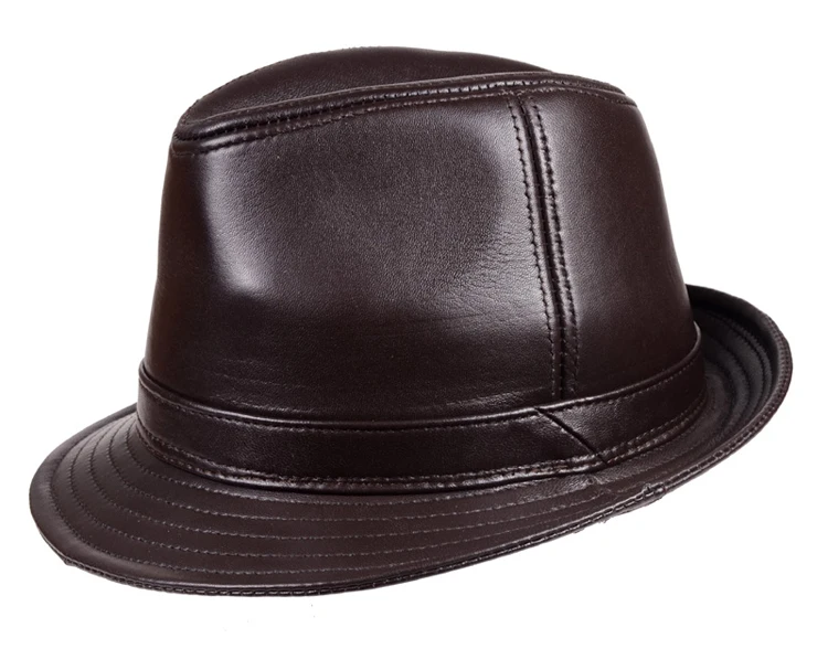 Весенние головные уборы из натуральной кожи для мужчин/женщин, британские Нежные мужские широкие шляпы Stetson Fedoras 55-60 см, облегающие коричневые мужские шляпы