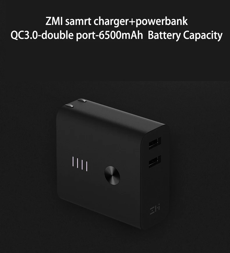 Xiaomi ZMI power Bank+ зарядное устройство 6700mAh Quick Charge 3,0 поддерживает двустороннее быстрое зарядное устройство power bank для Xiaomi iPhone samsung