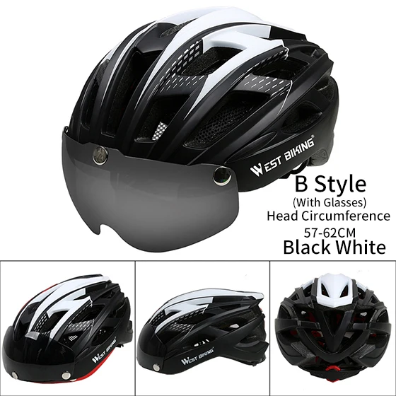 WEST BIKING велосипедный шлем Trail XC MTB вездеход велосипедный шлем внедорожный Casco Ciclismo Bicicleta горный велосипед велосипедный шлем - Цвет: B Style Black White