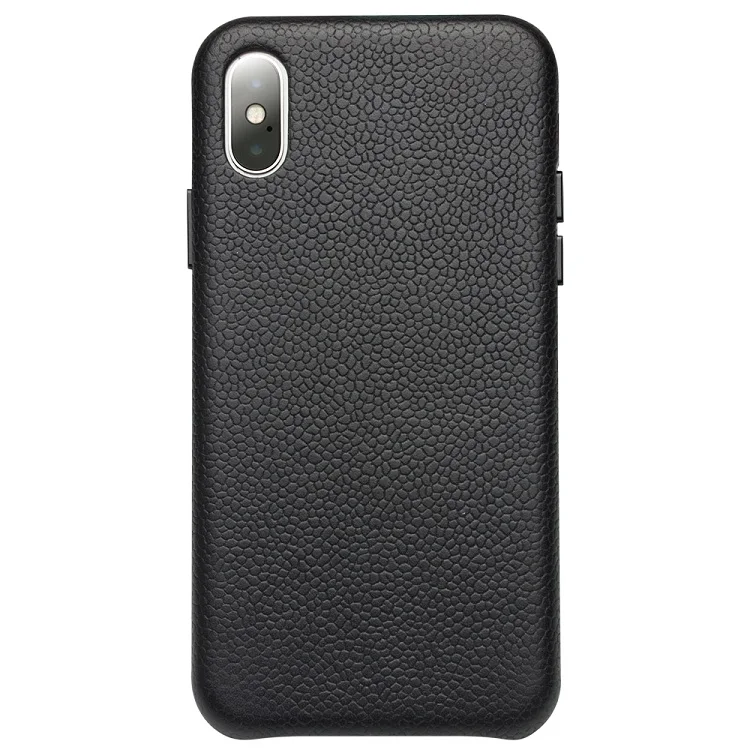 QIALINO Роскошный чехол из натуральной кожи для iPhone X, модный роскошный Ультратонкий чехол ручной работы для телефона iphone x 5,8 дюймов - Цвет: Black