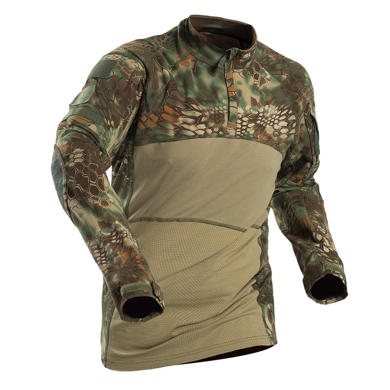Camiseta de senderismo militar táctico para hombre camiseta de manga larga de camuflaje del ejército de entrenamiento de secado rápido ropa de pesca de caza al aire libre Camiseta de senderismo militar táctico para hombre camiseta de manga larga de camuflaje del ejército de entrenamiento de secado rápido ropa de pesca de caza al aire libre