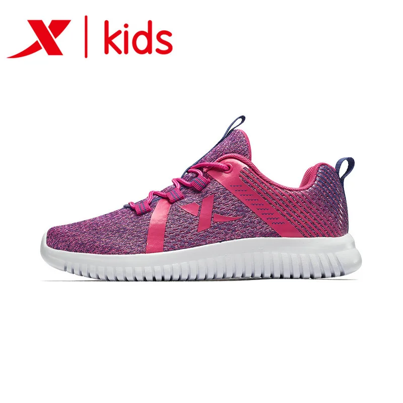 Xtep детская обувь для бега, спортивная обувь для девочек, дышащие кроссовки для начальной школы, 681114119167 - Цвет: purple red