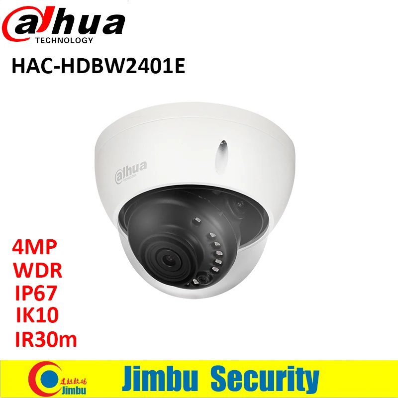 

Dahua 4MP HDCVI Dome Camera WDR HAC-HDBW2401E lens3.6mm IR 30m waterproof IP67 IK10 CCTV security cctv camera